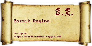 Bozsik Regina névjegykártya